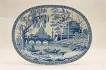 Spode Tiber pattern blue and white printed meat plate, circa 1820, 47.5cm