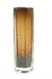 Whitefriars Cucumber glass vase in cinnamon, of irregular section, 30cm