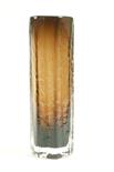 Whitefriars Cucumber glass vase in cinnamon, of irregular section, 30cm