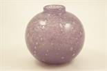 Schneider glass vase, globular form of encased purple glass dispersed with a myriad of bubbles,