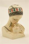 Essevi Pottery bust `Motherhood`, decorated in colours, painted marks `N252`, height 20cm