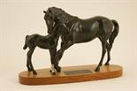 Beswick Connoisseur model `Black Beauty and Foal`, designed by Graham Tongue, issued from 1999,