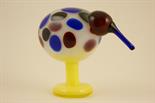 Iittala, Finnish, studio glass bird `Jewelled Kiwi` designed by Oiva Toikka, signed, finished in