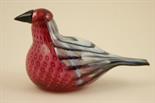 Iittala, Finnish, studio glass bird `Common Redpoll` designed by Oiva Toikka, signed, 15cm