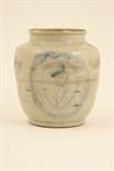 Chinese provincial blue and grey glazed shouldered jar, 19th Century or earlier, height 15.25cm