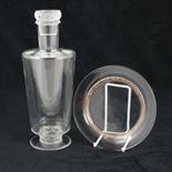 Lalique Dampierre carafe and stopper, plain clear tapered form with frosted stopper and short stem