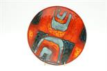 Poole Delphis dish, late 1960s, by Jean Millership, decorated with orange and blues in an abstract