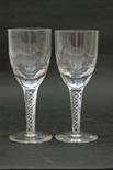 Pair of modern airtwist wine glasses, 18cm