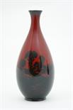 Royal Doulton silhouette flambe vase, ovoid form with a trumpet neck, decorated with an extensive