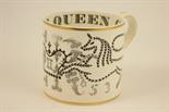 Wedgwood Queen Elizabeth II Coronation tankard designed by  Richard Guyatt, circa 1953, 10cm