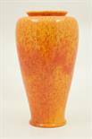 Royal Lancastrian art pottery vase, shouldered ovoid form with everted rim, decorated with an orange