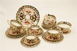 Royal Crown Derby china tea wares in pattern number 2451, most circa 1910-30, comprising six teacups