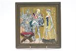 Copeland pictorial tile ''Talbot Countess of Auvergne'', printed and finished in colours against a