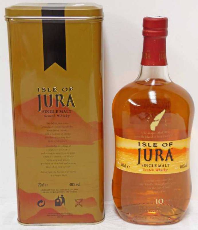 1 BOTTLE ISLE OF JURA 10 YEAR OLD SINGLE MALT WHISKY 70CL, 40 VOL IN