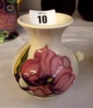 MOORCROFT; White ground "Magnolia" design Moorcroft 4" posy vase