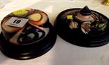 MOORCROFT; Two Moorcroft mounted pot lids