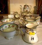 NORITAKE; Rose and gilt decorated tea and coffee ware