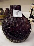 WHITEFRIARS-STYLE; aubergine glass onion shaped, 5.5"high