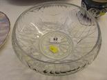 JOBLING`S OPALIQUE, glass 8.5" circular bowl stylised shell design with diamond point signature