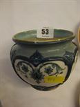 HADLEY`S WORCESTER, "Faience" green foliate design circular posy (rim chip)