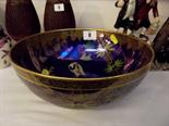 CARLTON; Blue lustre 9" circular bowl "Crane" pattern, no.2932