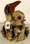 18TH CENTURY DERBY; sealife centrepiece mounted with large fish and encrusted with shells (
