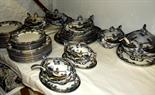 ART NOUVEAU; large dinner service "Iris" pattern by Royal Staffordshire pottery including seven