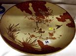 IMARI; peony bordered 14" circular charger and Kutani gilded bird decorated 13 " circular charger