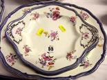 19TH CENTURY DINNER SERVICE; European design floral decorated large dinner service including three