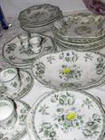SPODE TABLEWARE, a collection of 19th Century and later green printed floral design tableware and
