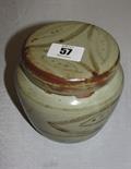 MICHAEL CARDEW; African pottery lidded stoneware jar, 4" high, impressed marks