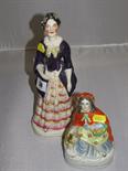 STAFFORDSHIRE POTTERY; figure group "Miss F. Nightingale"; also one similar group "Red Riding Hood"