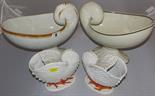 SPOON WARMERS, Pair of 19th Century Copeland shell design spoon warmers, also 2 Wedgwood cream