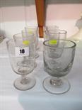 VICTORIAN RUMMERS, collection of 9 Victorian plain glass rummers of various designs