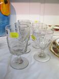 VICTORIAN RUMMERS, pair of early 19th Century ogee bowl small rummers 1 fluted base goblet and 6
