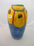POOLE, "Peony" design vase, 13.5" high