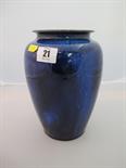 DENBY, blue slipped glaze inverted baluster 8.5" vase