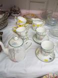ART DECO TEAWARE, "Heathcote Daffodil" pattern teaware and similar Royal Grafton teaware