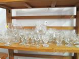 ANTIQUE GLASSWARE; a collection of antique and late glass ware including cut glass punch cups,