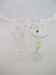 ANTIQUE GLASS WARE, 8 various 19th Century fluted base ale flutes and similar