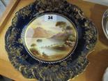 AYNSLEY CABINET PLATE, signed Loch Vennacher gilded cabinet plate