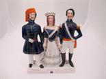 STAFFORDSHIRE POTTERY, Crimean War Turkey, England & France Alliance portrait group 10.5" high (