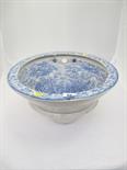 BLUE TRANSFER WARE, early 19th Century "Oriental" pattern pottery toilet basin