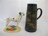 DOULTON DOG, Royal Doulton Dalmatian dog figure RDA7, also Doulton Slaters Patent lace impressed