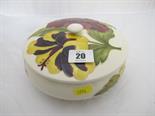 MOORCROFT, ``Hibiscus`` pattern cream ground circular lidded bowl