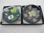 MOORCROFT, Trial floral design shallow dish and 1 similar