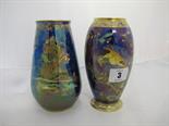 CARLTON WARE, ``Parrot`` patterned lustre 6`` oviform vase, also Crown Devon galleon patterned 6``