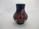 MOORCROFT, blue ground ``Iris`` pattern posy vase, late Queen Mary paper label