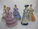 WEDGWOOD SPINK LADIES, group of 5 limited edition lady figures ``The Coronation Ball/The Golden