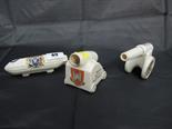 CRESTED MILITARY CHINA, 3 pieces of Carlton British airship captured German gun and British trench